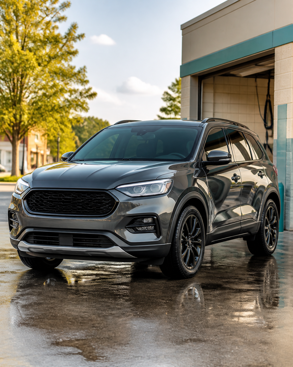 Freshly detailed SUV with a full exterior shine
